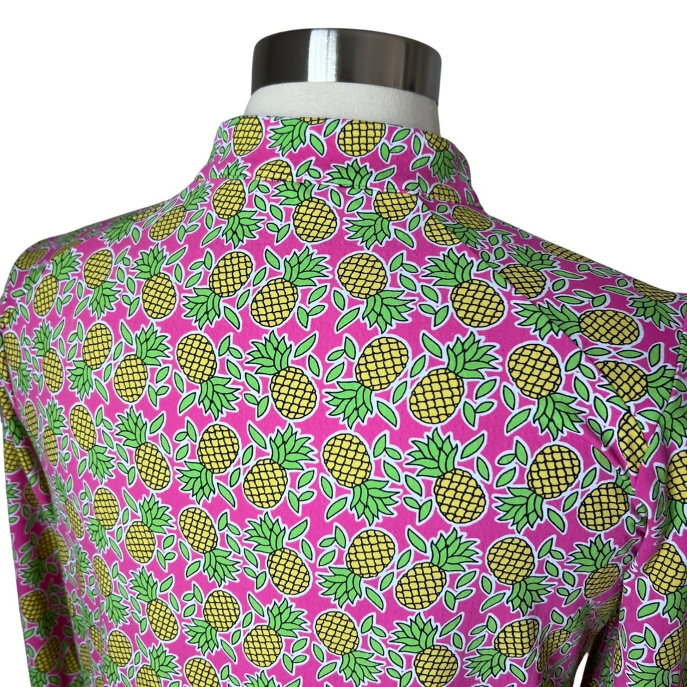 IBKUL Womens Pink Pineapple Print UPF 50+‎ Quarter Zip Golf Sporty Dress Small - Picture 10 of 15